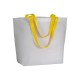 Shopper tnt laminata corpo bianco manici fluo Shopper tnt laminata corpo bianco manici fluo