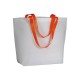 Shopper tnt laminata corpo bianco manici fluo Shopper tnt laminata corpo bianco manici fluo