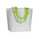Shopper tnt laminata corpo bianco manici fluo Shopper tnt laminata corpo bianco manici fluo