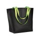 Shopper tnt laminata corpo nero manici fluo Shopper tnt laminata corpo nero manici fluo