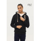 Felpa unisex modello con cappuccio ed interno in poliestere Sherpa