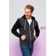 Felpa unisex modello Silver con cordino e zip a contrasto 