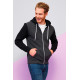 Felpa unisex modello Silver con cordino e zip a contrasto 