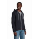 Felpa unisex modello Silver con cordino e zip a contrasto 