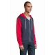 Felpa unisex modello Silver con cordino e zip a contrasto 