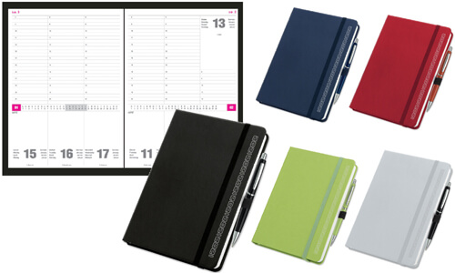 Agenda settimanale chiusura con elastico e porta penna