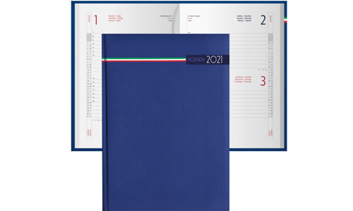 Agende giornaliere modello tricolore copertina blu