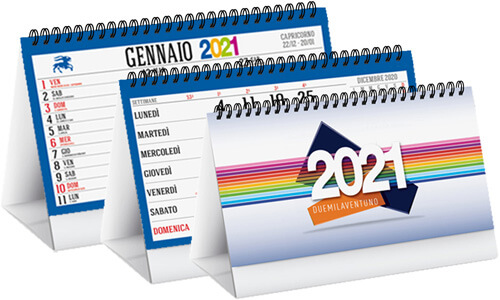 Calendari da tavolo  tipo olandese con grafica multicolore