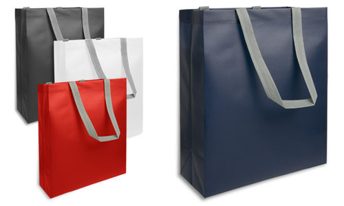 Shopper tnt laminato manici grigi Medium