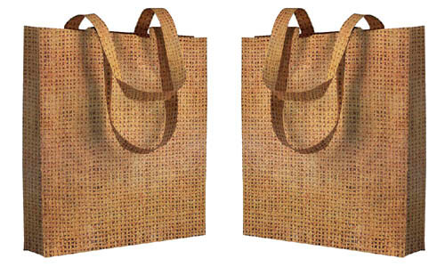 Shopper TNT stampata con effetto juta serigrafabile Shopper TNT stampata con effetto juta serigrafabile