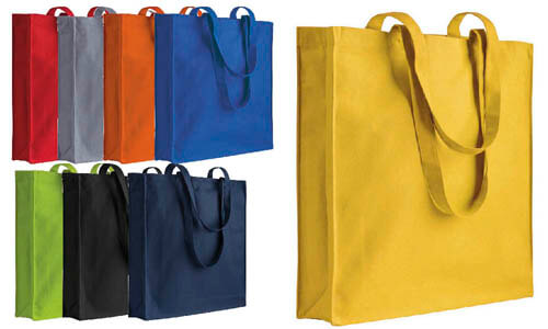 Shopper cotone con soffietto 180 gr. Shopper cotone con soffietto 180 gr.