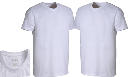 T-shirt tessuto rigenerato bianca personalizzate T-shirt tessuto rigenerato bianca personalizzate