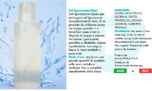 Gel igienizzante 100 ml personalizzabile con il vostro logo