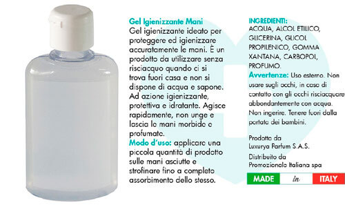 Gel igienizzante 80 ml personalizzabili