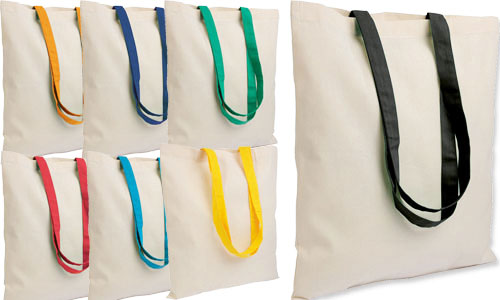 Borsa cotone manici colorati Borsa cotone manici colorati