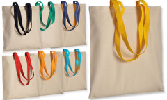 Shopper in cotone 220 gr manici colorati serie Top Shopper in cotone 220 gr manici colorati serie Top