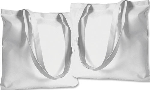 Shopper cotone bianco con manico lungo Shopper cotone bianco con manico lungo