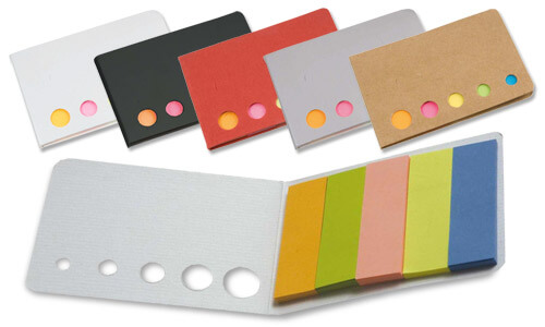 Astuccio porta foglietti adesivi colorati