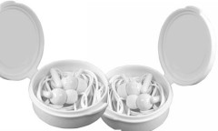 Auricolari con scatola rotonda