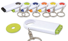 Portachiavi con gettone e luce base bianca Portachiavi con gettone e luce base bianca