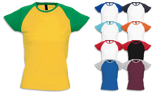 T-Shirt donna bicolore, Baseball T-Shirt donna bicolore, Baseball