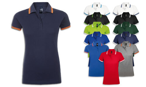 Polo con finiture su maniche e collo a contrasto modello Pasadena Women