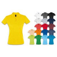 Polo donna, piqué 180gr con taglio aderente