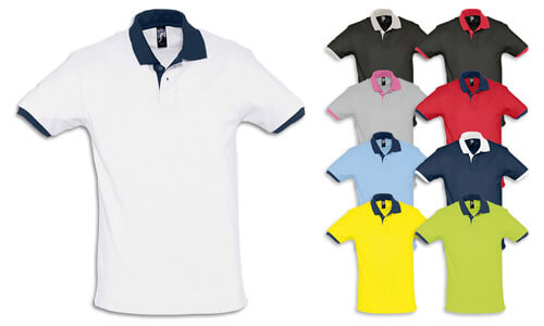 Polo unisex bicolore modello Prince finiture a contrasto Polo unisex bicolore modello Prince finiture a contrasto