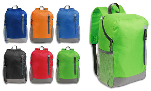 Zaino in poliestere tasche retinate Zaino in poliestere tasche retinate